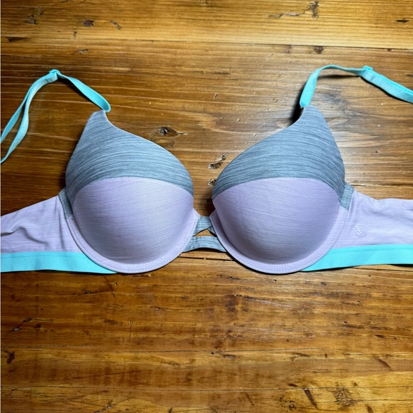 Victoria’s Secret Perfect Shape Bra Pink, Gray, Teal 32C Soft 2-way racer back - Picture 7 of 8